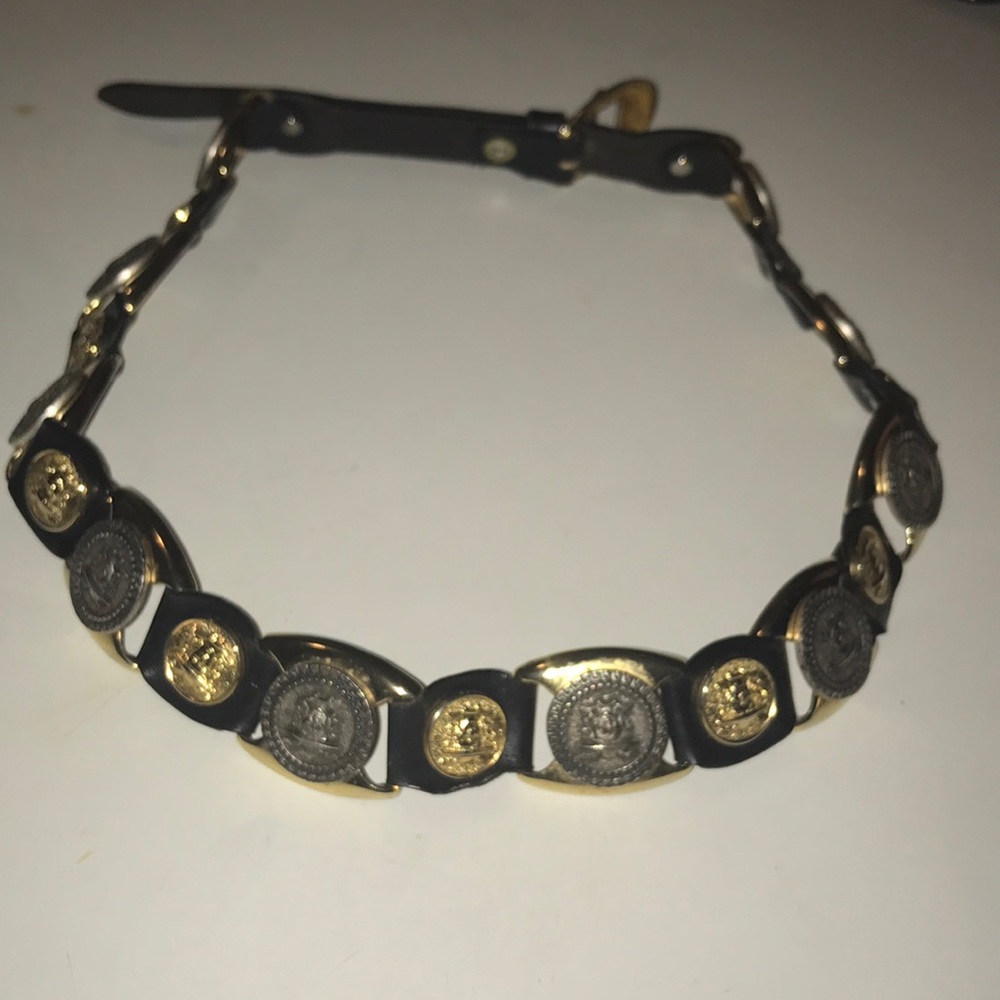 SOLD VTG Versace Estro Verse Medusa Medallion Belt - Picture 1 of 8